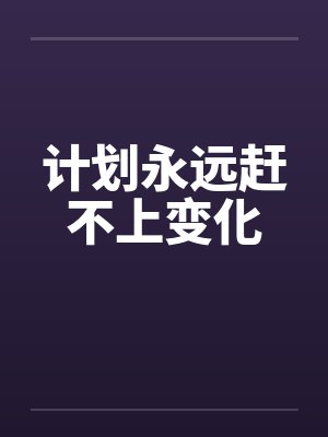 计划永远赶不上变化封面