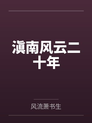 滇南风云二十年封面