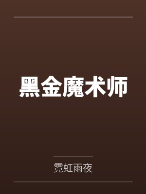 黑金魔术师by霓虹雨夜封面
