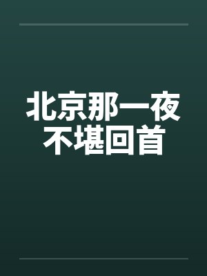 北京那一夜不堪回首封面